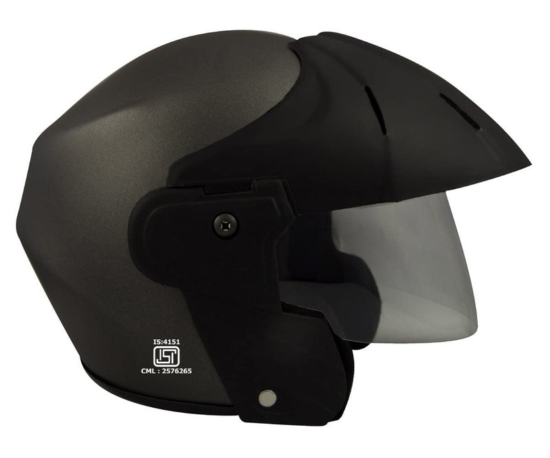 Sage Square Open Face Helmet for Scooty (XL, Grey Matte), ABS - Image 2