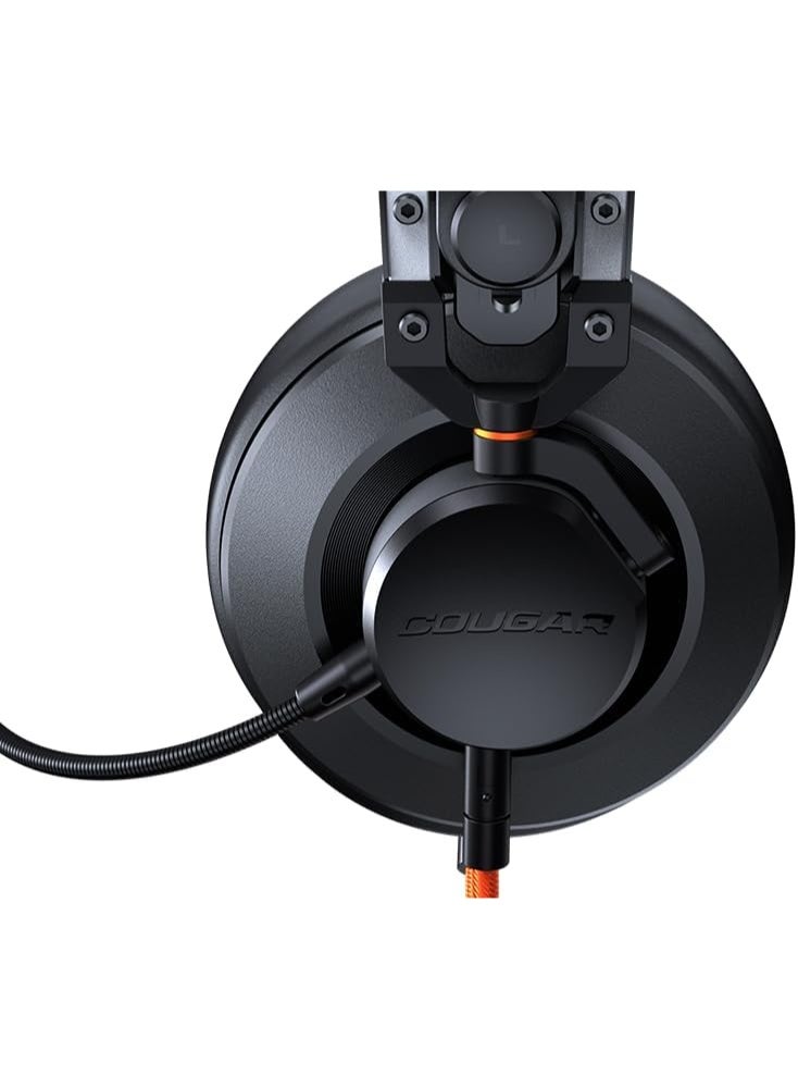 Cougar VM410 Tournament Edition Wired Gaming Headphones, 53mm Graphene Diaphragm Drivers, 9.7mm Noise Cancellation Mic, 4 Pole to 3 Pole Adapter, Crosswalk Reduction - Black - Image 5
