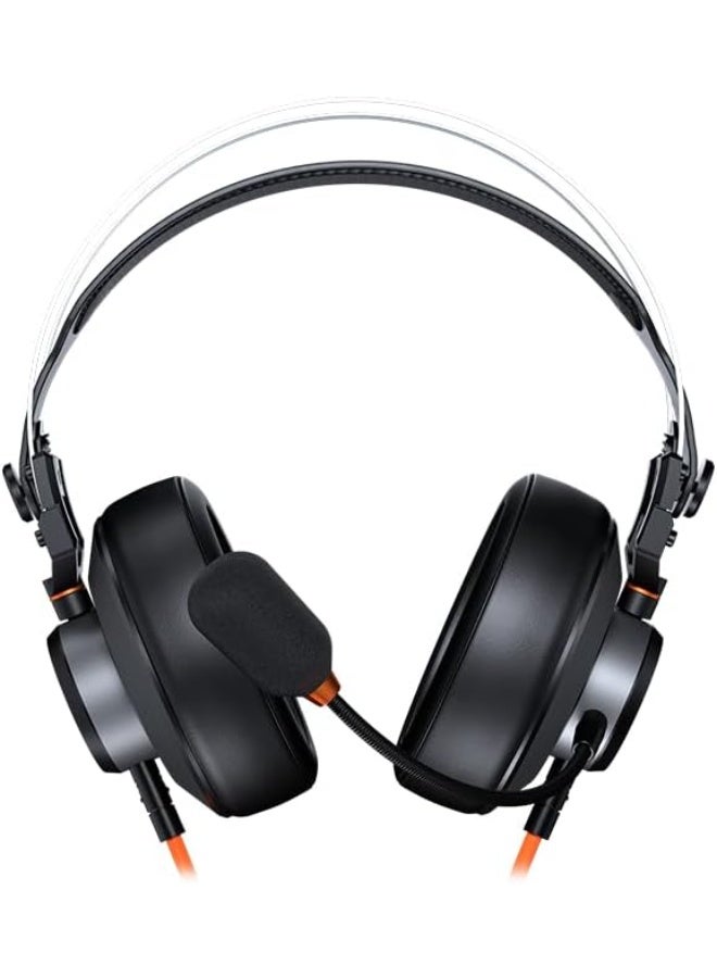 Cougar VM410 Tournament Edition Wired Gaming Headphones, 53mm Graphene Diaphragm Drivers, 9.7mm Noise Cancellation Mic, 4 Pole to 3 Pole Adapter, Crosswalk Reduction - Black - Image 4