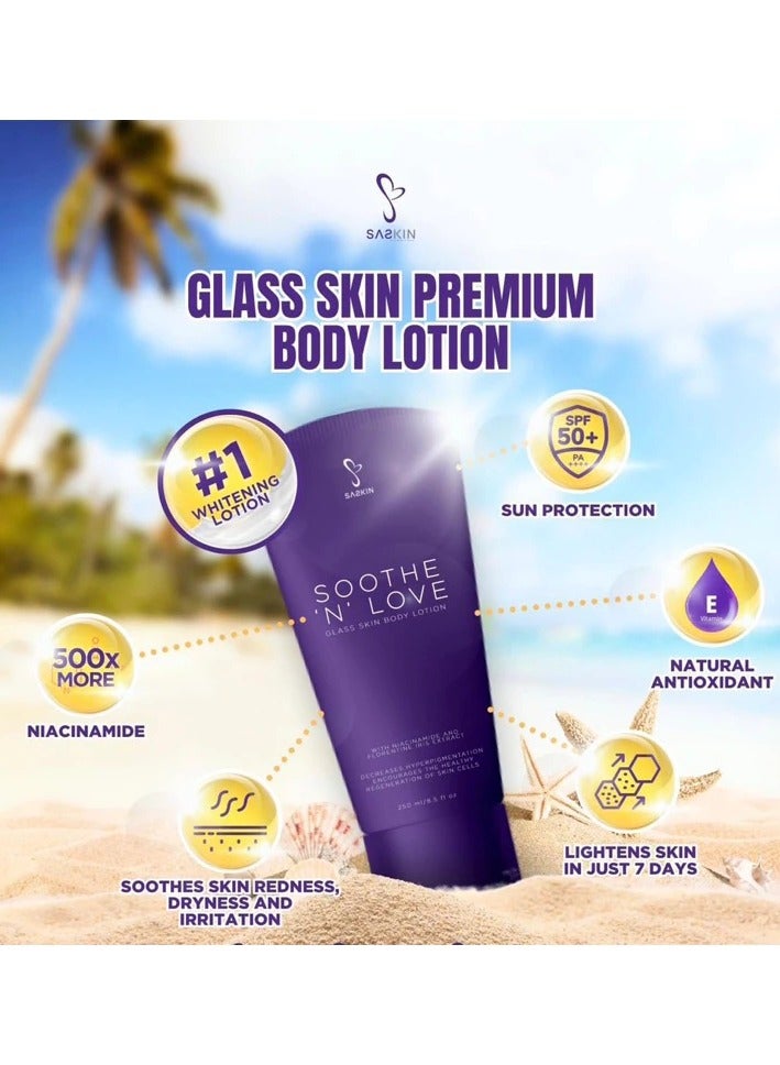 SASKIN SOOTHE 'N' LOVE GLASS SKIN BODY Lotion 250ml - Image 4