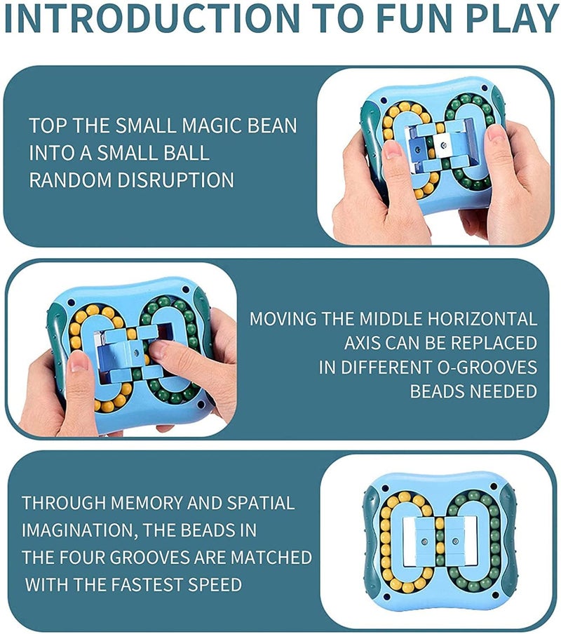 ANAB GIAB Magic Bean Cube Toys Rotating Decompression Square Small Beads Magic Cube Children's Puzzle Decompression Special Shape Magic Cube Ball Game Creative Toys, Multi Colour - Image 3