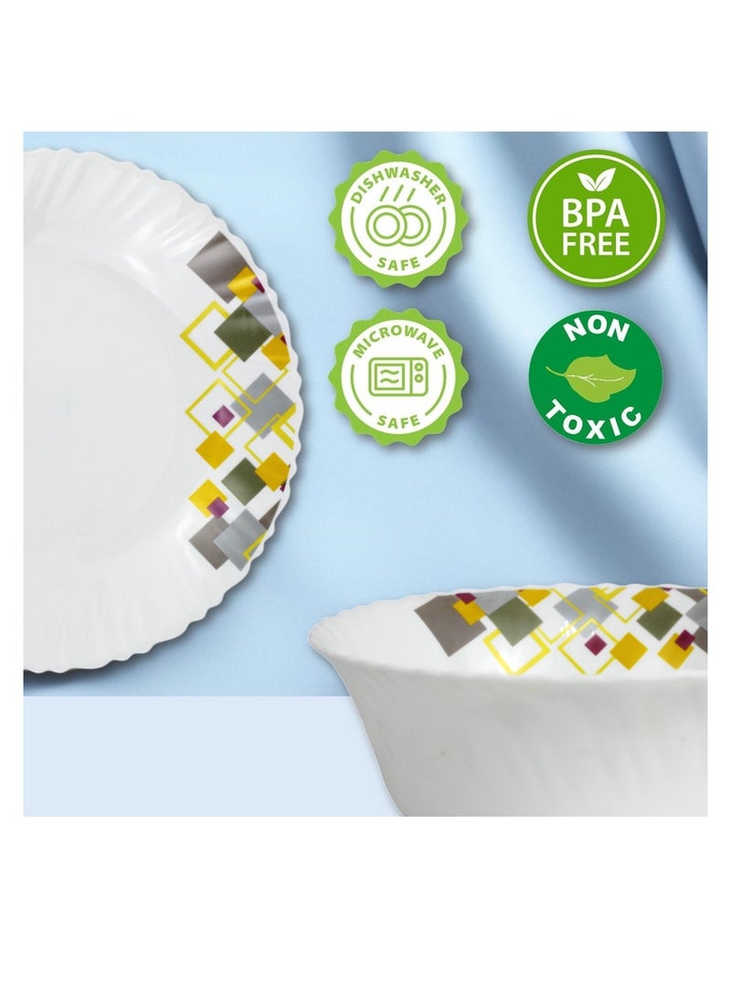 Melrich Melrich 12 Pcs Opal ware Dinnerware set 4 x Dinner plate 4 x Dessert Plates 4 x Bowls Dishwasher Microwave safe Scratch Resistant - Image 4