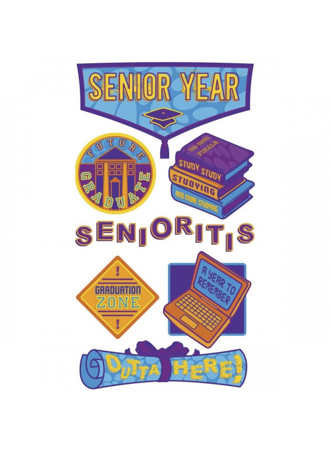 Sticko Metallic Dimensional Stickers-Senior Year
