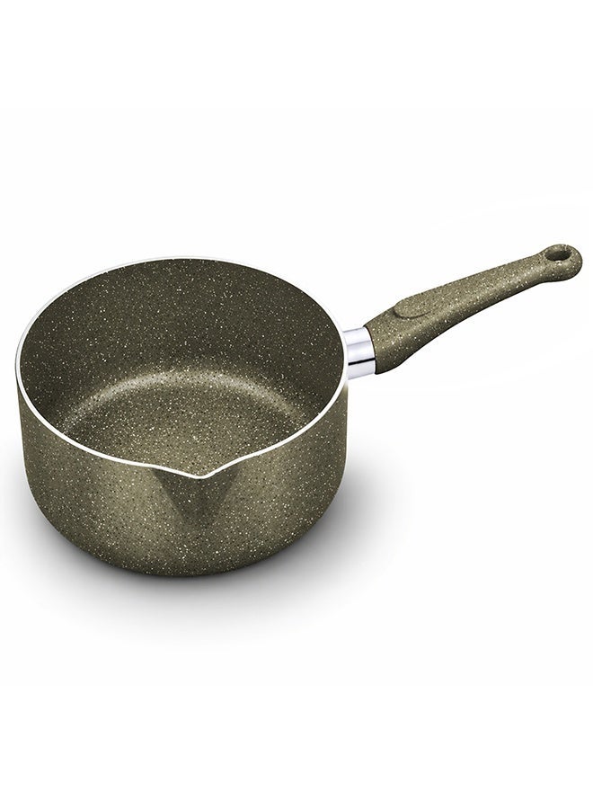 Sonex Non Stick Galaxy Milk Pan, Marble Coat, Sand Beige, PFOA Free, Spout Design, Ergonomic  Cool Handle, Dishwasher Safe, Multi-Purpose Sauce/Milk Pan,1.5-3.5 Ltr Capacity, Induction Compatible - Image 1