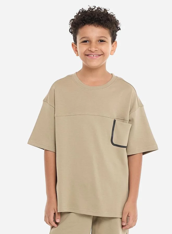 victor and jane Victor And Jane Boys Cut and Sew Panel T-Shirt with Shorts Set