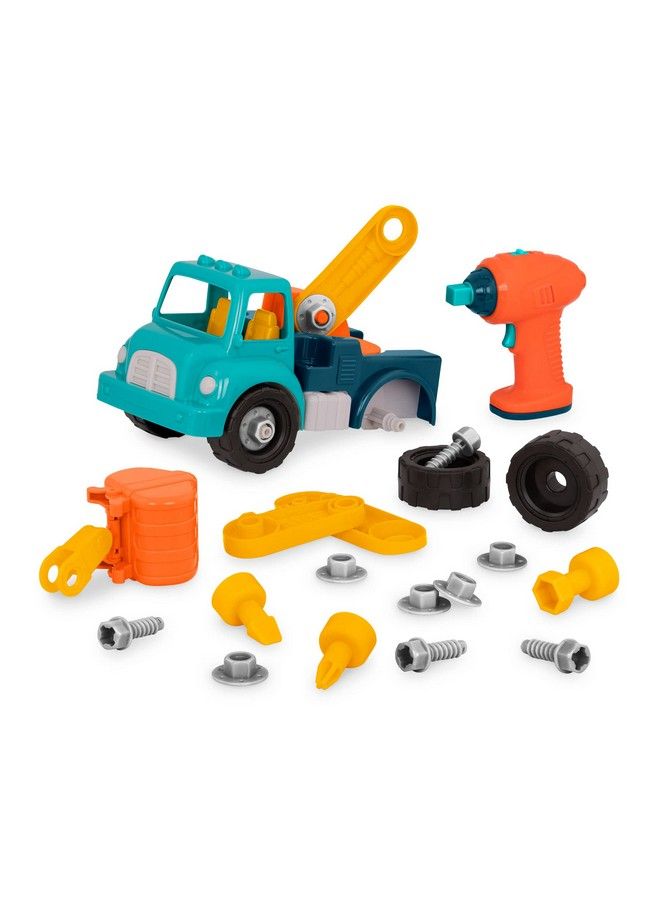 BATTAT Takeapart Crane Takeapart Toy Crane Truck With Toy Drill Building Toys For Kids 3 Years + (33Pcs) Dark Blue - Image 1