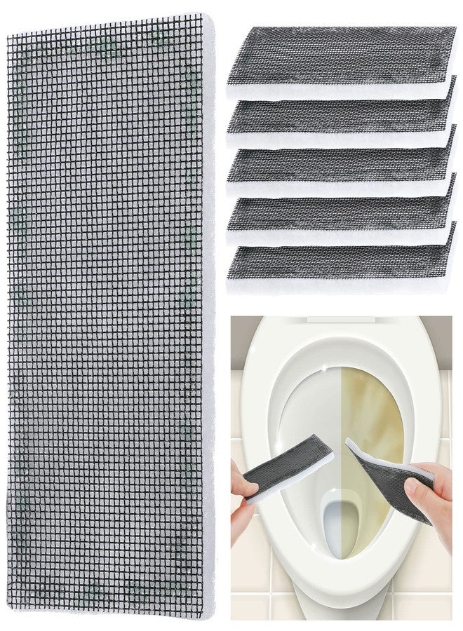 Dingion 6 Pack Toilet Ring Remover Cleaner Pads Scrubbing Screen for Household Scouring Mesh Pad Sponge Remove Carbon Rust and Scale for Toilet Grill Kitchen Ceramic Tiles Sinks - Image 1
