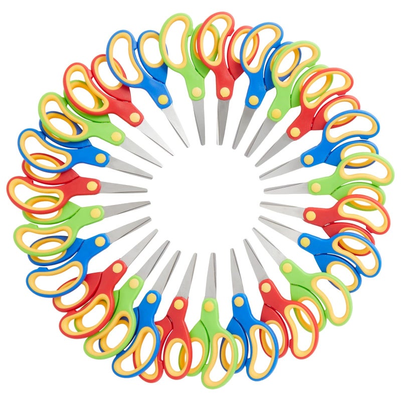 Juvale School Supplies for Kids Blunt Tip Scissors Bulk School Supplies for Crafts Activities Bulk Classroom Scissors 5Inch Multicolor 24Pack - Image 2