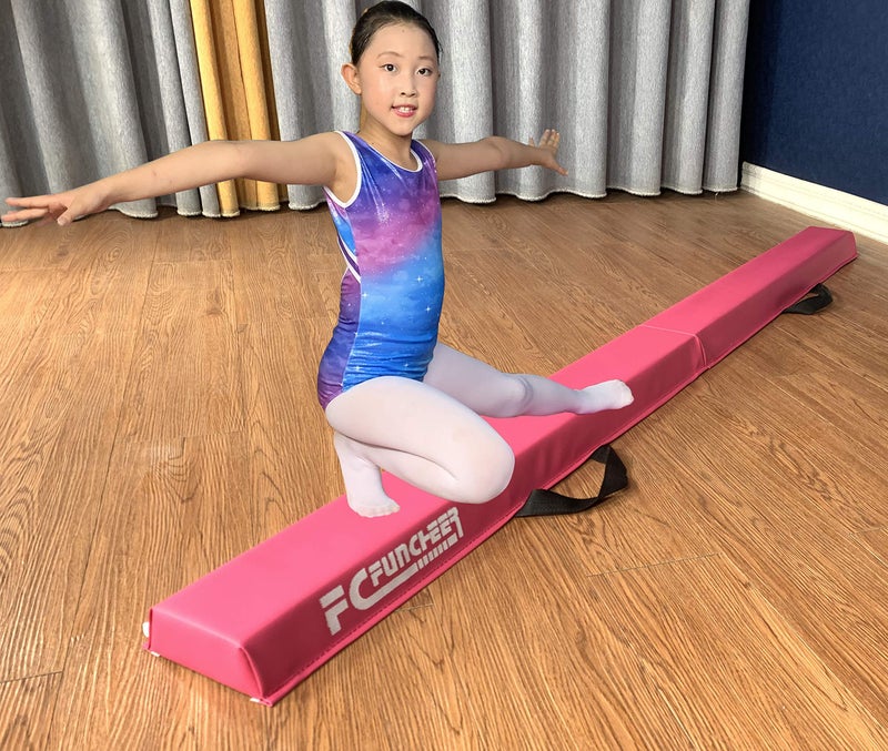 FC FUNCHEER 6FT/9FT Folding Balance Beam for Kids ages 3-39- Foldable Gymnastics Floor Beam,Anti-Slip ,Carrying Bag, Faux Suede Covered,EVA foam,Gymnastics Equipment for Kids Training At Home,School,Gym Center - Image 3