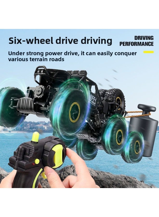 Oversized Four-wheel Remote Control Off-road Vehicle Alloy High-speed Six-wheel Climbing Car Children's Toy Boy Remote Control Car Toy-Color:28cm Alloy Climbing Car Powder [four-wheel Drive + With Lights]]-Proportion:1 Set Of Rechargeable Batteries [play For 30 Minutes]]
