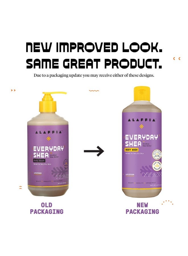 Alaffia EveryDay Shea Body Wash - Naturally Helps Moisturize and Cleanse without Stripping Natural Oils with Shea Butter, Neem, and Coconut Oil, Fair Trade, Lavender 16 Fl Oz - Image 2