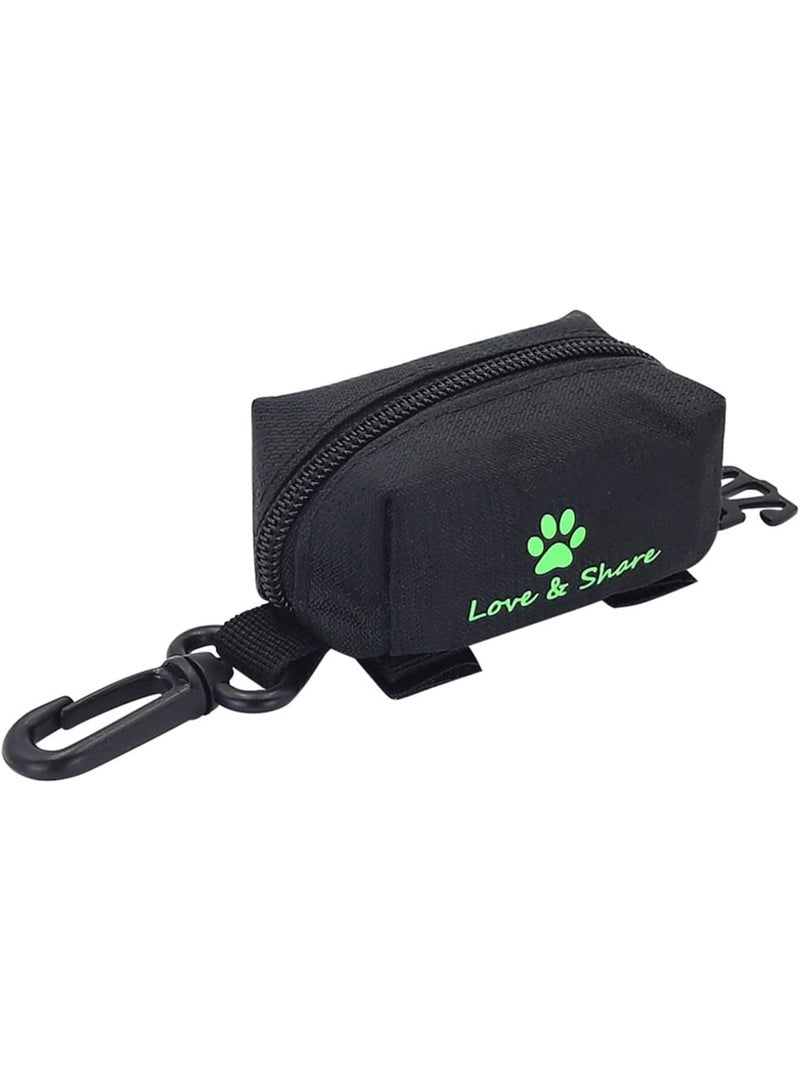 SOLARAE Dog Poop Bag Holder, Dog Poop Bag Dispenser, Pet Waste Bag Holder for Leash with Lead Leash, Dog Poop bag Holder, Leash Dispenser for Dog Waste Bags, Black - Image 1