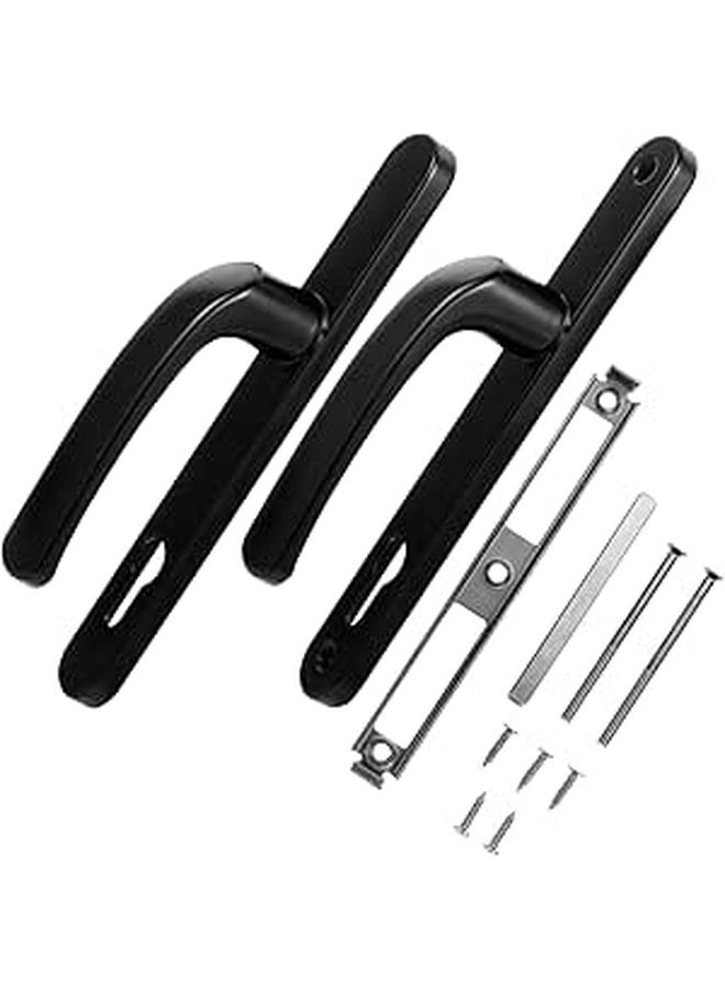 Vintage Aluminum Door Lever Mute Lock 92mm Center Screw Black - Image 1
