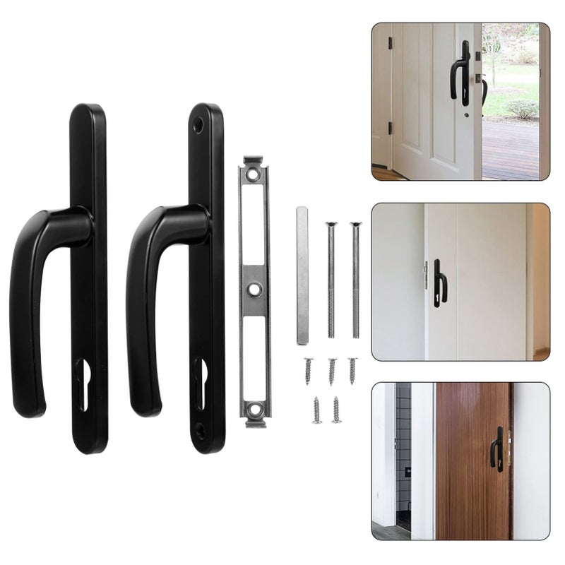 Vintage Aluminum Door Lever Mute Lock 92mm Center Screw Black - Image 5