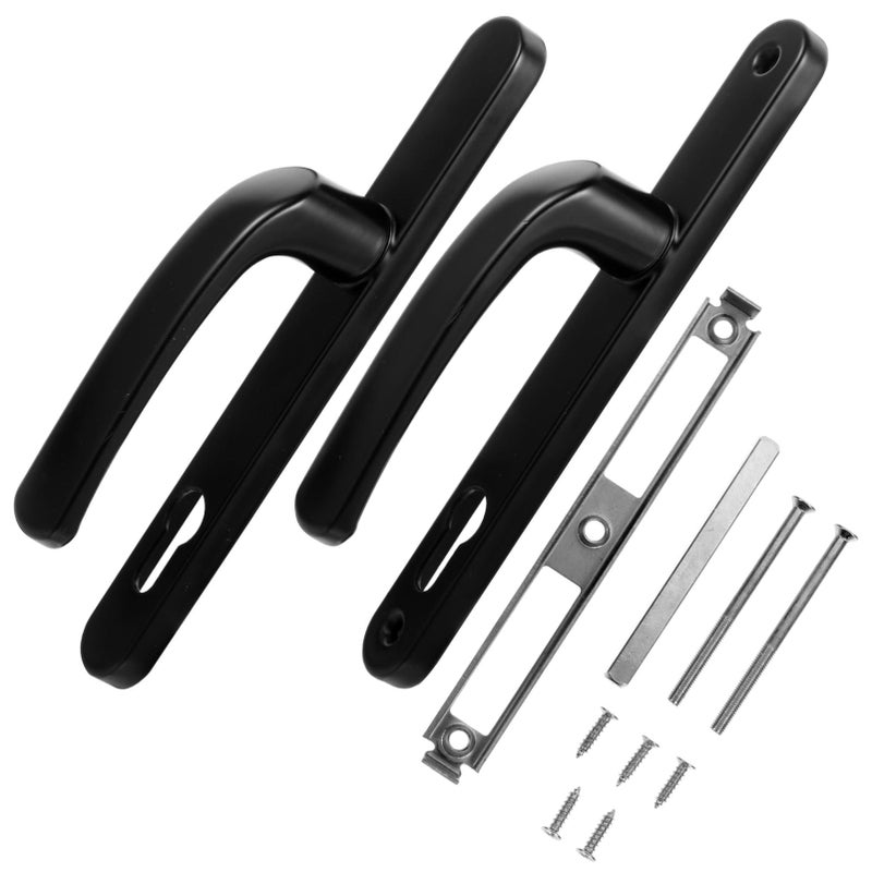 Vintage Aluminum Door Lever Mute Lock 92mm Center Screw Black - Image 2