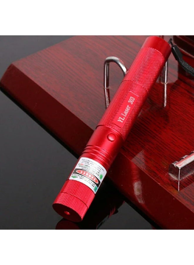 Green linear pointer with adjustable patterns, rechargeable, suitable for presentations, faculty, lectures, camping, and construction work. Red color.