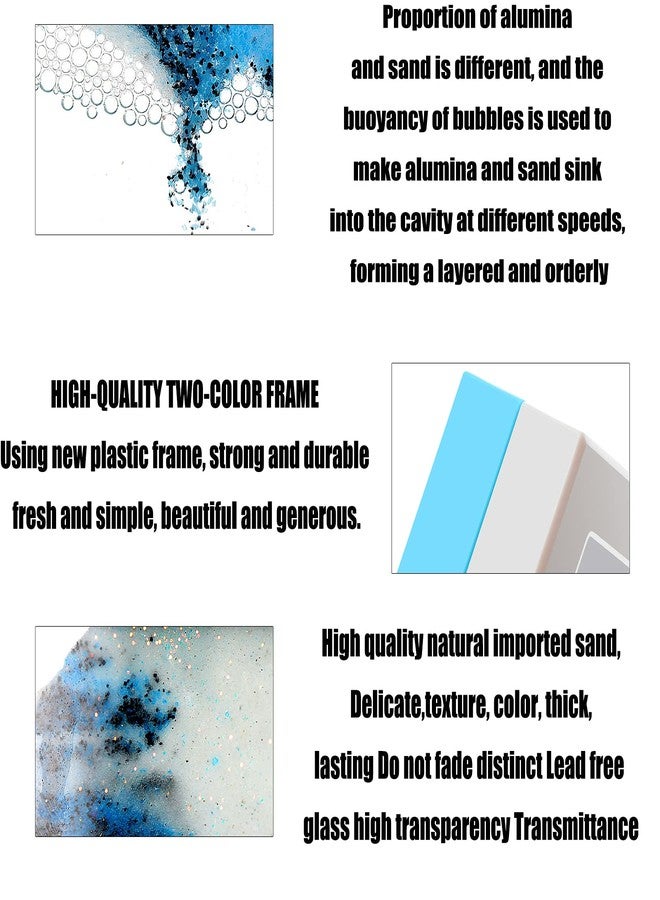 whimsyyy Moving Sand Art Liquid Motion Bubbler Flowing Sand Art Picture Desktop Sensory Calming Fidget Toy Voted Best Gift!(Ocean Heart) (Blue) - Image 5