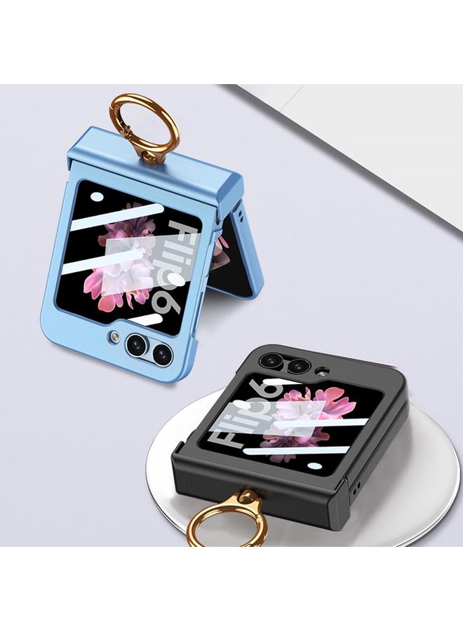 erorex For Samsung Galaxy Z Flip6 / Flip7 Fe Integrated Ultra-Thin Hinge Full Coverage Phone Case With Ring(Dark Night Green) - Image 5