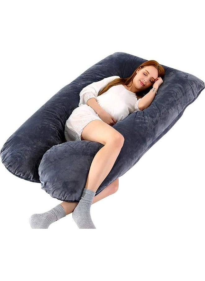 Arabest U Shaped Maternity Pillow With Removable Velvet Cover ,Pregnancy Pillow Full Body U Shaped Pillow Maternity Pillow with Zipper & Velvet Removable Cover for Pregnant Women Nursing Side Sleeping  - Image 1