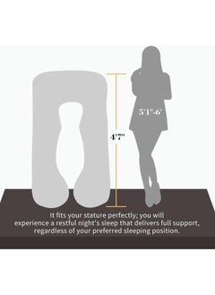 Arabest U Shaped Maternity Pillow With Removable Velvet Cover ,Pregnancy Pillow Full Body U Shaped Pillow Maternity Pillow with Zipper & Velvet Removable Cover for Pregnant Women Nursing Side Sleeping  - Image 3
