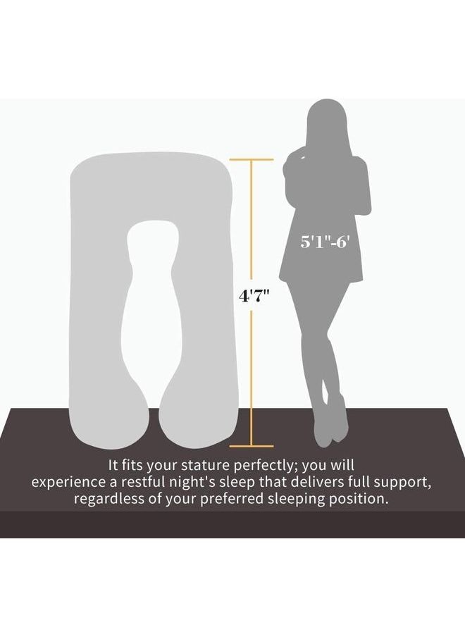 Arabest U Shaped Maternity Pillow With Removable Velvet Cover ,Pregnancy Pillow Full Body U Shaped Pillow Maternity Pillow with Zipper & Velvet Removable Cover for Pregnant Women Nursing Side Sleeping  - Image 3