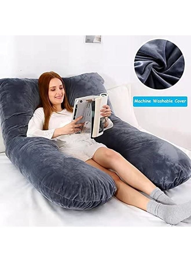 Arabest U Shaped Maternity Pillow With Removable Velvet Cover ,Pregnancy Pillow Full Body U Shaped Pillow Maternity Pillow with Zipper & Velvet Removable Cover for Pregnant Women Nursing Side Sleeping  - Image 2