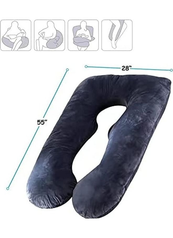 Arabest U Shaped Maternity Pillow With Removable Velvet Cover ,Pregnancy Pillow Full Body U Shaped Pillow Maternity Pillow with Zipper & Velvet Removable Cover for Pregnant Women Nursing Side Sleeping  - Image 5