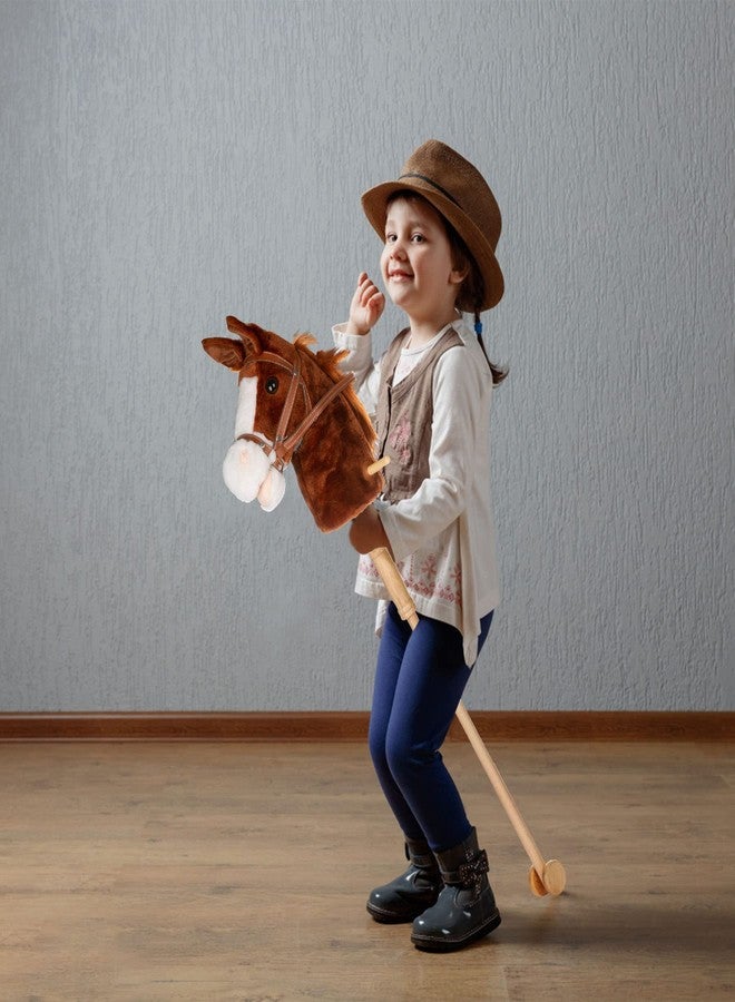 PUNP 36'' Plush Horse Riding Stick, Handsewn Head, Sturdy Wood Stick, Plus Neighing & Clip-Clop Sounds - Image 5