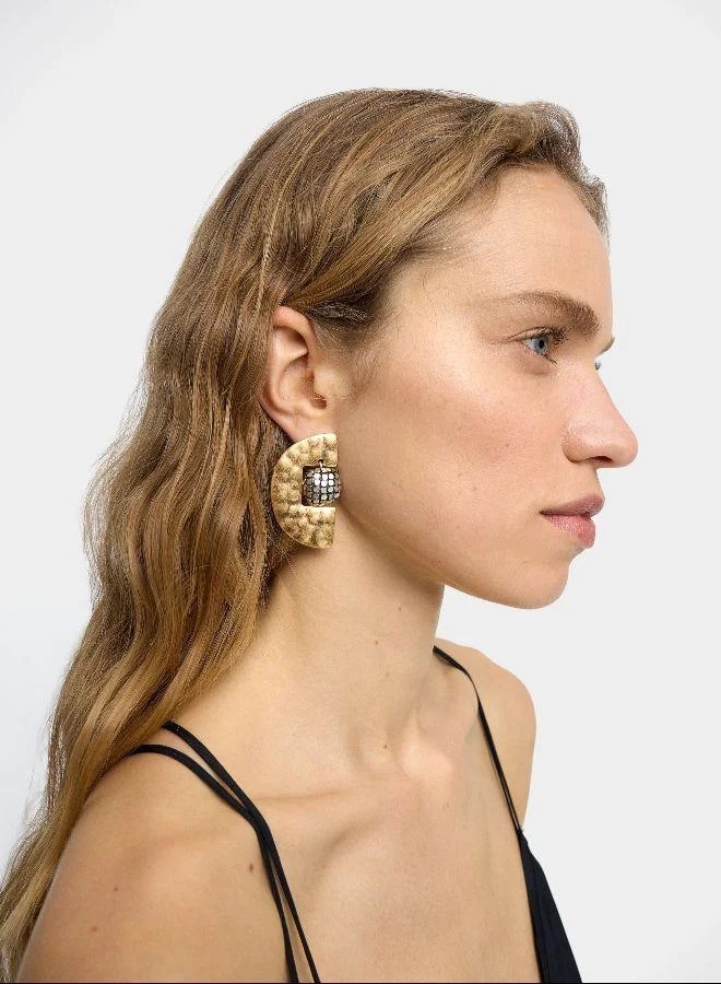 بارفوا أقراط ماكسي في منتصف نصف دائرة ثنائية اللون