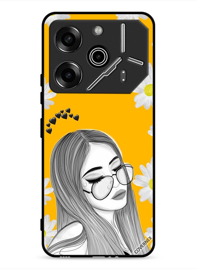 Covernex Tecno Pova 6 Pro 5G Protective Case Cover Glasses Girl Art - Image 1