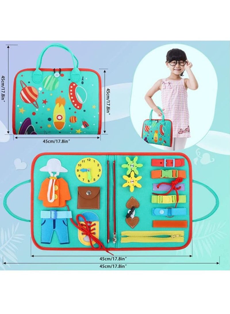 MIXDE Busy Board for Toddlers,Montessori Toy Sensory Board for Kids,Preschool Activities Educational Travel Toy,Portable Busy Board Gifts for Toddlers Learning Basic Dress Skills  - Image 5