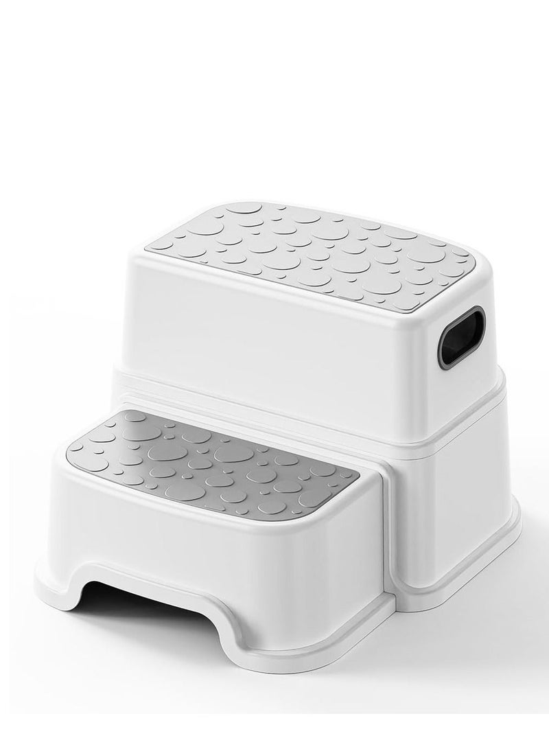 Step Stool for Kids Toddler Sink Step Up Stool for Kitchen Bathroom Safety Bottom as Potty Training Stool Double Step Stool for Kitchen Bathroom for Brushing Teeth - Image 1