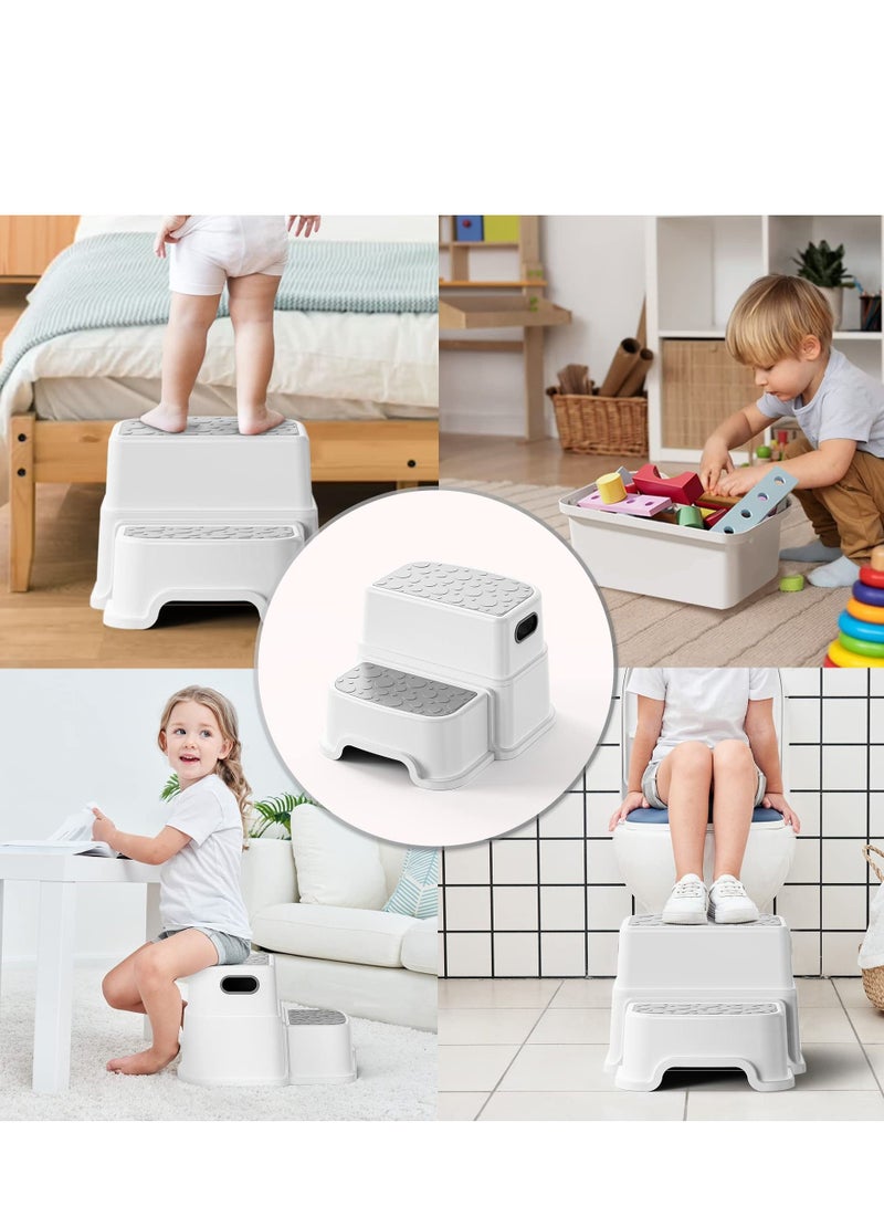 Step Stool for Kids Toddler Sink Step Up Stool for Kitchen Bathroom Safety Bottom as Potty Training Stool Double Step Stool for Kitchen Bathroom for Brushing Teeth - Image 2