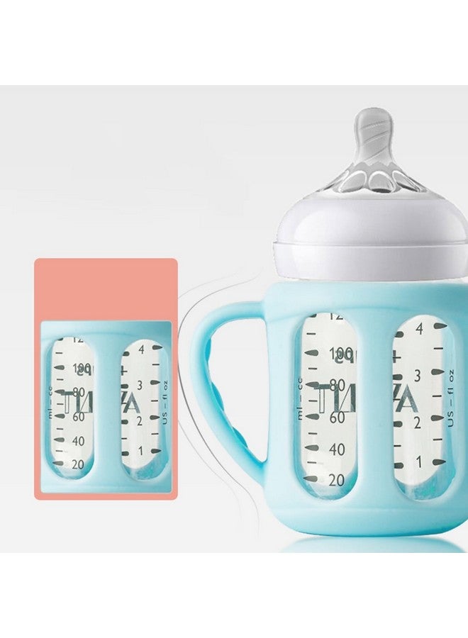 ROMIRUS 2 Pack Silicone Sleeves for Philips Avent Glass Natural Baby Bottles 4oz and 8oz, Anti Breakage Baby Bottle Holder with Handle, Feeding Bottle Handle (Blue) - Image 4