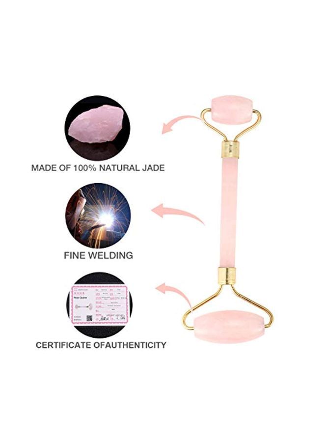 NIBEMINENT Jade Facial Roller Pink/Gold - Image 2
