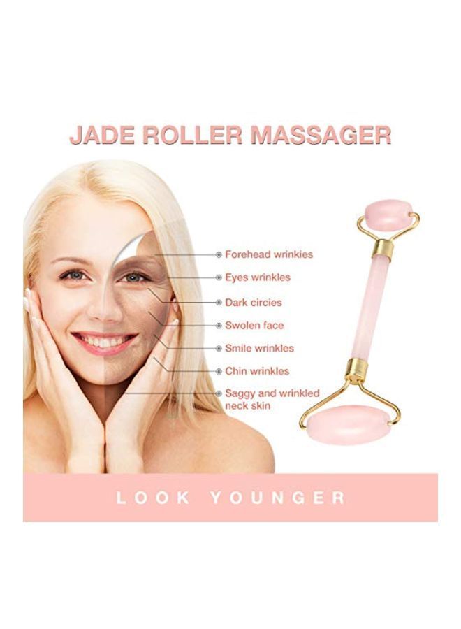 NIBEMINENT Jade Facial Roller Pink/Gold - Image 3