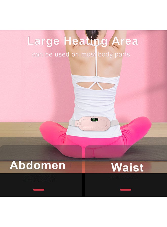 Generic Portable Cordless Heating Pad Electric Waist Belt Device Fast Heating 3 Temperature Modes 4 Vibration Massage Speeds for Back Pain Relief USB Charging Belly Heating Pad for Girls and Women  - Image 3
