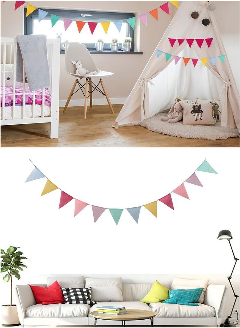 3 Sets Of 12 Vibrant Pennant Buntings For Weddings And Birthdays Party Banner - Image 2