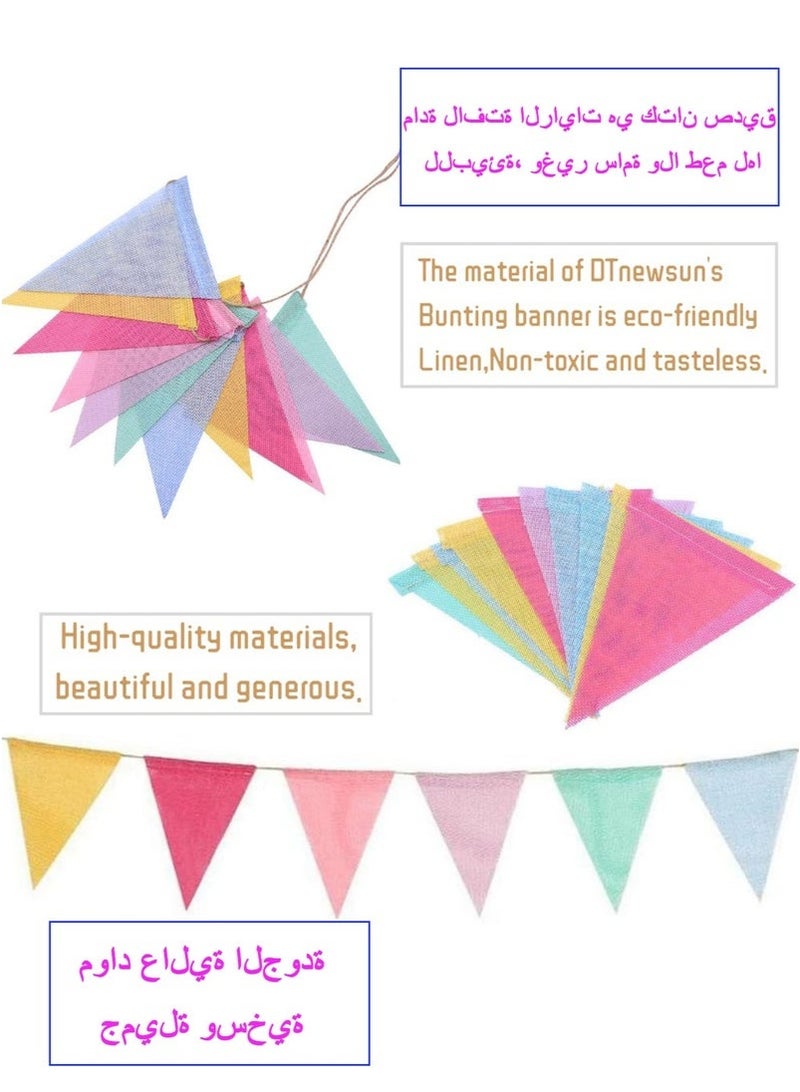 3 Sets Of 12 Vibrant Pennant Buntings For Weddings And Birthdays Party Banner - Image 3