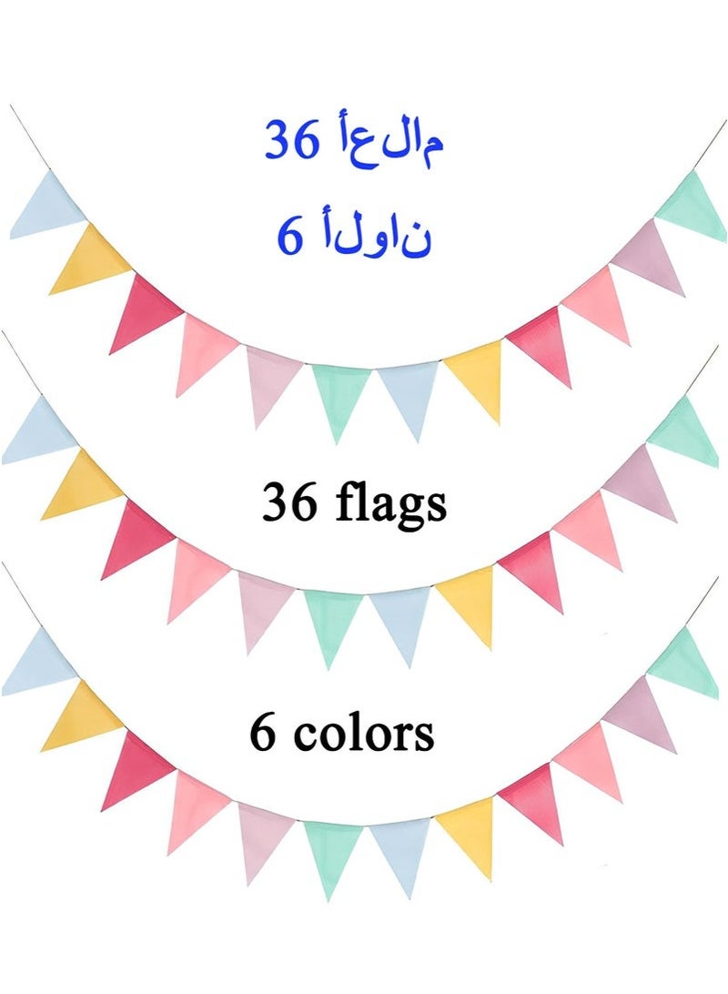 3 Sets Of 12 Vibrant Pennant Buntings For Weddings And Birthdays Party Banner - Image 1