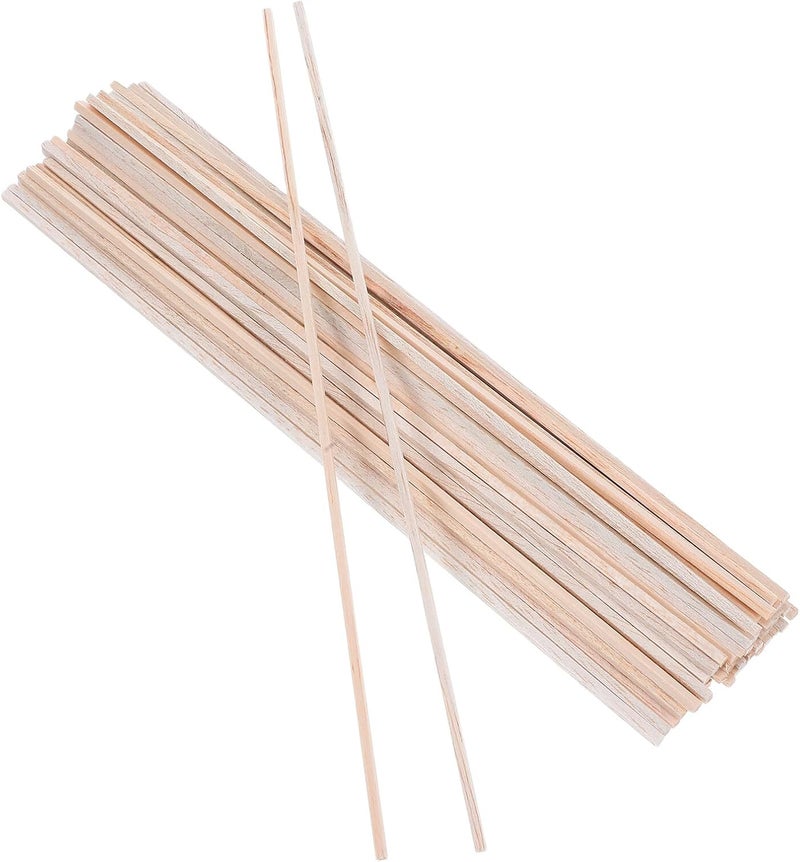 50pcs 30cm Balsa Wood Strips Square Woodcraft Sticks Unfinished Wooden Dowel Rods for DIY Model Making and Craft Projects - Image 1