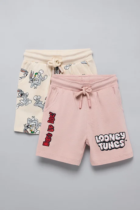 أر أند بي 2 Pack Printed Shorts with Drawstring Waist