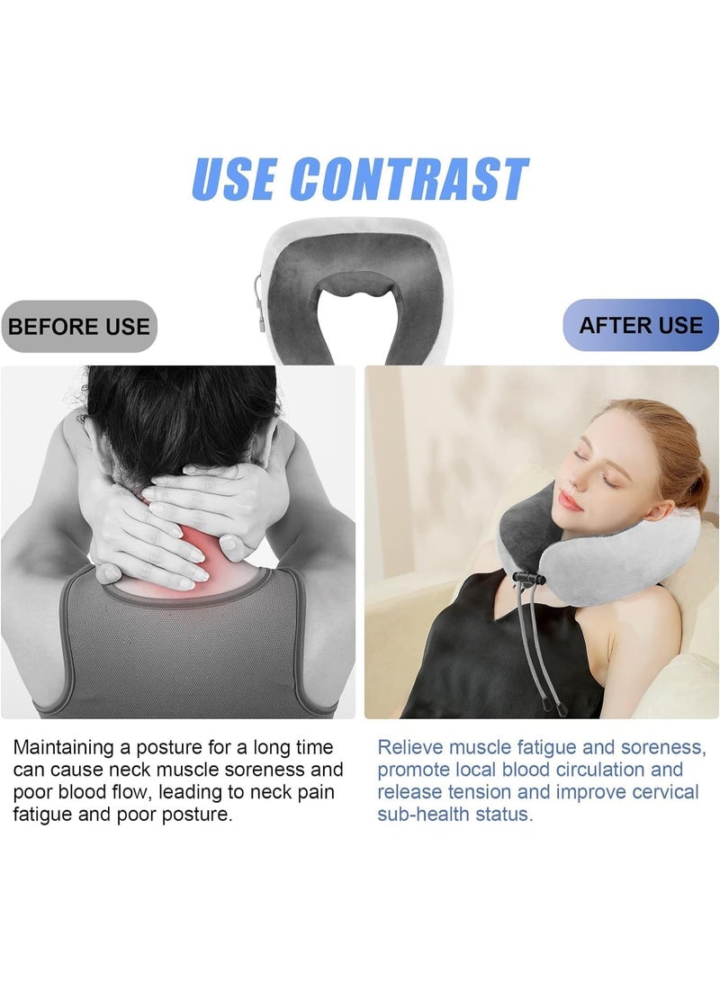Rechargeable Electric U-Shaped Neck Massage Pillow - Premium Memory Foam Head & Neck Support for Pain Relief - Portable Battery-Operated Therapy for Travel by Plane, Train, Bus & Car - Image 5