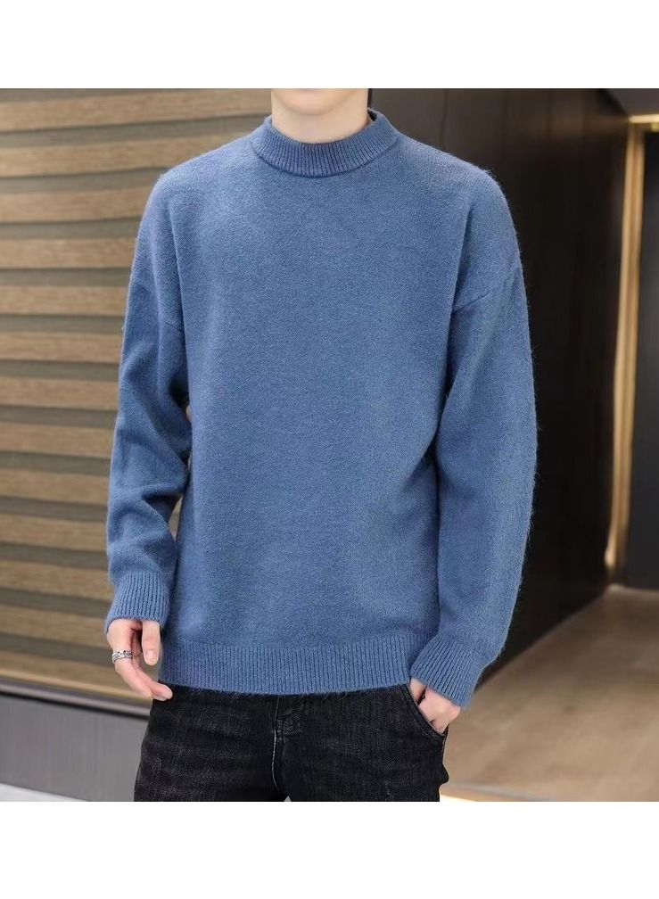 Loquat New Fall/winter Sweater Men's Solid Color Half Turtleneck Sweater 