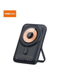 Recci 10000mAh Magnetic Wireless Power Bank With Stand Type-C PD20W Fast Charging External Spare Battery For iPhone  - Image 1