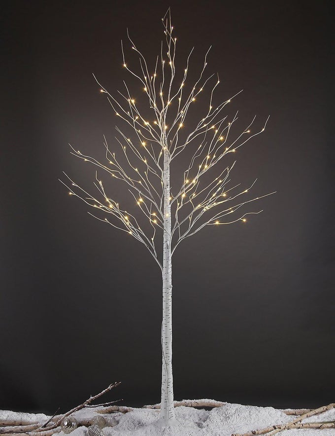 8FT 132 LED BIRCH TREEHOMEFESTIVALPARTYCHRISTMASINDOOR AND OUTDOOR USEWARM WHITE