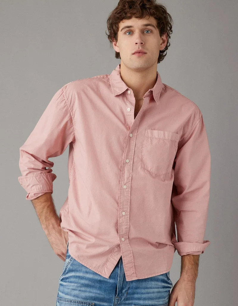 American Eagle AE Everyday Poplin Button-Up Shirt