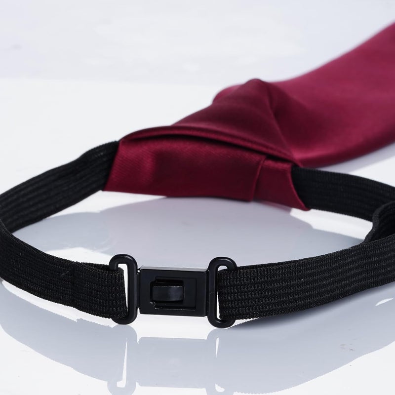 Sucrain 5pcs Boy's Necktie Pre-tied Adjustable Neck Strap Tie for Wedding Graduation School Uniforms - Image 4