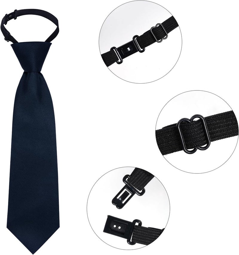 Sucrain 5pcs Boy's Necktie Pre-tied Adjustable Neck Strap Tie for Wedding Graduation School Uniforms - Image 3