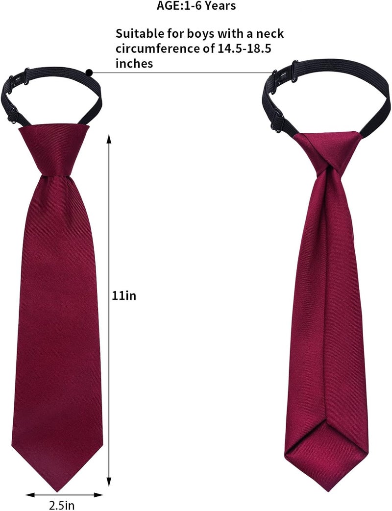 Sucrain 5pcs Boy's Necktie Pre-tied Adjustable Neck Strap Tie for Wedding Graduation School Uniforms - Image 2